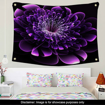 Beautiful Purple Flower On Black Background. Computer Generated Wall Art 64578132