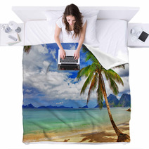 Beautiful Relaxing Tropical Scenery Blankets 44349793