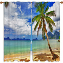 Beautiful Relaxing Tropical Scenery Window Curtains 44349793