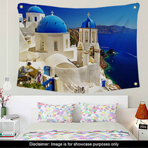 Beautiful Santorini View Of Caldera With Churches Wall Art 34845316