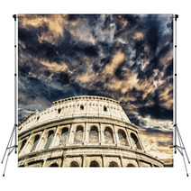 Beautiful Sky Above Colosseum In Rome Backdrops 65274584