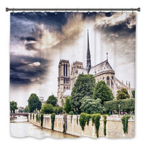 Beautiful Sky Over Notre Dame, Paris Bath Decor 67295208