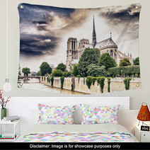 Beautiful Sky Over Notre Dame, Paris Wall Art 67295208