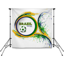 Beautiful Soccer Background With Brazil Colors Grunge Stylish Wa Backdrops 65837641