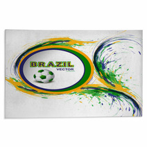 Beautiful Soccer Background With Brazil Colors Grunge Stylish Wa Rugs 65837641