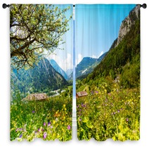 Beautiful Sunny Scenery Near Alps Window Curtains 63342333