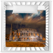 Beautiful Sunset Sky Colors Over Colosseum In Rome. Roma - Colos Nursery Decor 62432633