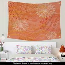Beautiful Texture With Ornaments In Warm Colors Wall Art 52988451