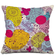 Beautiful Vector Floral Colorful Background Pillows 52317463