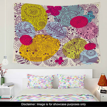 Beautiful Vector Floral Colorful Background Wall Art 52317463