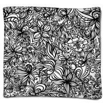 Beautiful Vector Seamless Pattern With Swirls Blankets 38169051