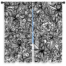 Beautiful Vector Seamless Pattern With Swirls Window Curtains 38169051