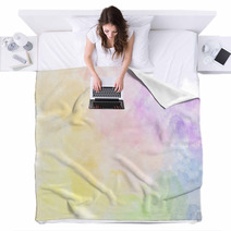 Beautiful Watercolor Rainbow Pattern Illustration Watercolour Texture Pastel Tone Blankets 140847860