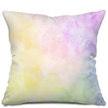 Beautiful Watercolor Rainbow Pattern Illustration Watercolour Texture Pastel Tone Pillows 140847860