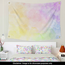 Beautiful Watercolor Rainbow Pattern Illustration Watercolour Texture Pastel Tone Wall Art 140847860