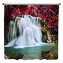 Beautiful Waterfall In Deep Forest Bath Decor 62734924