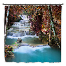 Beautiful Waterfall In Deep Forest Bath Decor 62735068