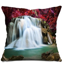 Beautiful Waterfall In Deep Forest Pillows 62734924