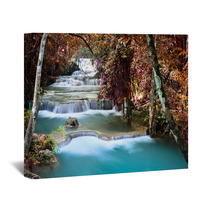 Beautiful Waterfall In Deep Forest Wall Art 62735068