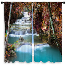 Beautiful Waterfall In Deep Forest Window Curtains 62735068