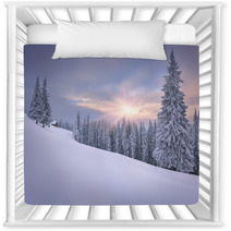 Beautiful Winter Landscape In The Mountains. Sunset Nursery Decor 57791345