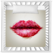 Beautiful Woman Lips Formed By Abstract Triangles Nursery Decor 60306235