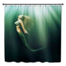 Beautiful Woman Mermaid With Fish Tail Bath Decor 58447802
