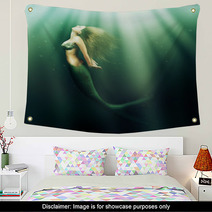 Beautiful Woman Mermaid With Fish Tail Wall Art 58447802