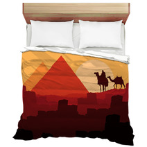 Bedouin Camel Caravan In Wild Africa Bedding 33966235