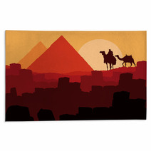 Bedouin Camel Caravan In Wild Africa Rugs 33966235