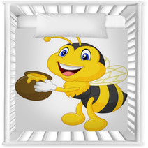 Bee Cartoon Holding Honey Bucket Nursery Decor 63173202