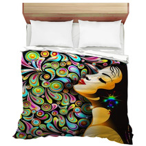 Bella Ragazza Bacio-Girl's Kiss-Colorful Pop Art Design Bedding 41817371