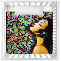 Bella Ragazza Bacio-Girl's Kiss-Colorful Pop Art Design Nursery Decor 41817371