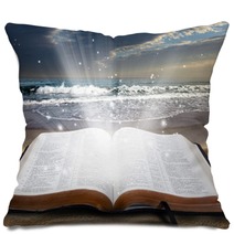Bible At Beach Pillows 44153794