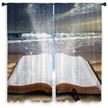 Bible At Beach Window Curtains 44153794