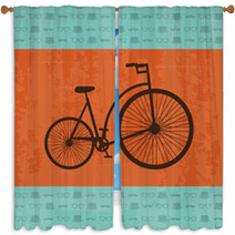 Bicycle Design Window Curtains 55259063