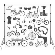 Bicycle Icon Set Bike Types Vector Illustration Flat Design Backdrops 112477327