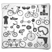 Bicycle Icon Set Bike Types Vector Illustration Flat Design Blankets 112477327
