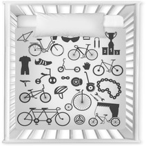 Bicycle Icon Set Bike Types Vector Illustration Flat Design Nursery Decor 112477327