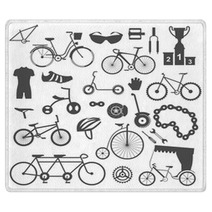 Bicycle Icon Set Bike Types Vector Illustration Flat Design Rugs 112477327