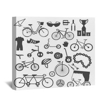 Bicycle Icon Set Bike Types Vector Illustration Flat Design Wall Art 112477327