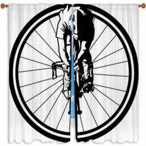 Bicycle Racer In Wheel Window Curtains 90934315