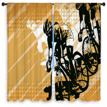 Bicycle Racing Window Curtains 34174967