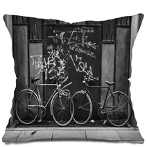 Bicycles B&W Image Pillows 50827432