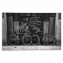 Bicycles B&W Image Rugs 50827432