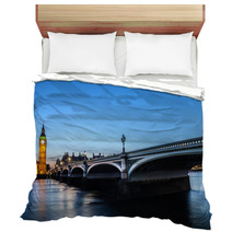 Big Ben And House Of Parliament At Night, London, United Kingdom Bedding 51298761