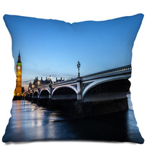 Big Ben And House Of Parliament At Night, London, United Kingdom Pillows 51298761