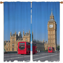 Big Ben And Westminster Bridge Window Curtains 55964661
