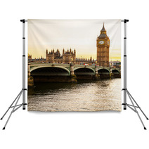 Big Ben Clock Tower And Parliament House At City Of Westminster, Backdrops 51382984