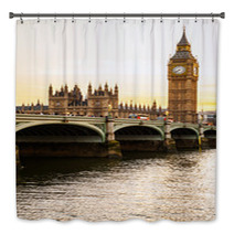 Big Ben Clock Tower And Parliament House At City Of Westminster, Bath Decor 51382984